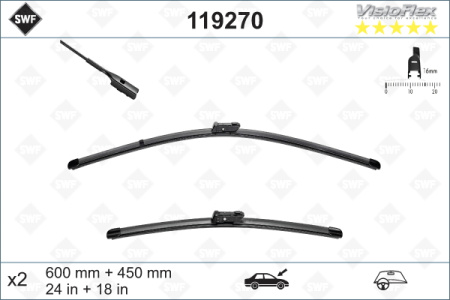 Комплект бескаркасных стеклоочистителей SWF Flat Blade OE SF270